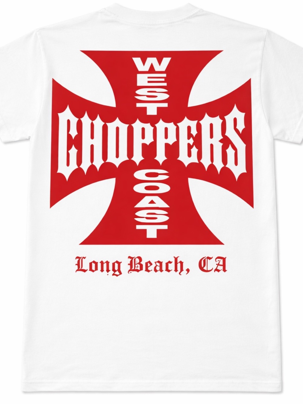 West Coast Choppers Long Beach CA Graphic Tee - White/Red New Vintage size M